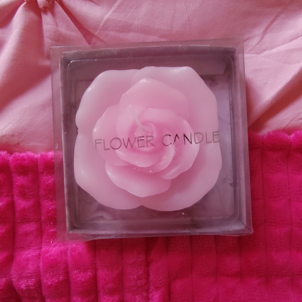 SOLD 🛑 Pink Rose Candle • Pink Floral Candle • Pink Rose Shaped Candle